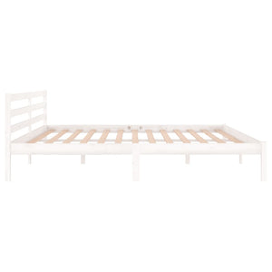 Galleria Design Bed Frame without Mattress Solid Wood Pine 200x200cm White