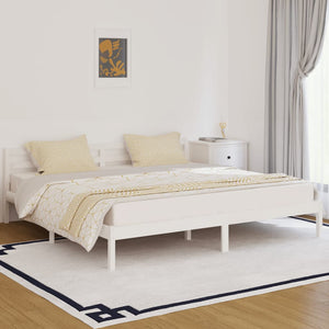 Galleria Design Bed Frame without Mattress Solid Wood Pine 200x200cm White