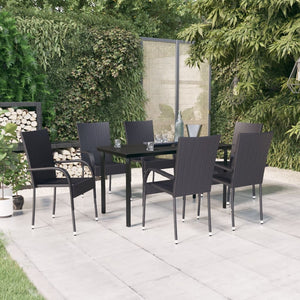 Galleria Design 7 Piece Outdoor Dining Set Black