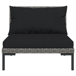 Galleria Design 6 Piece Garden Lounge Set with Cushions Poly Rattan Dark Grey