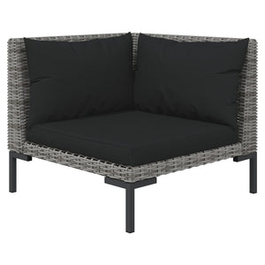 Galleria Design 6 Piece Garden Lounge Set with Cushions Poly Rattan Dark Grey