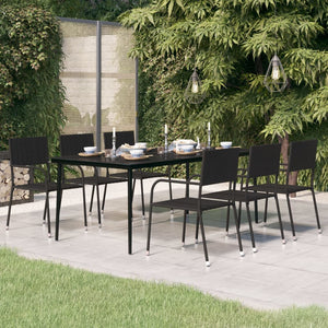Galleria Design Garden Dining Table Black 200x100x74 cm Steel and Glass