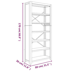 Galleria Design 6-Tier Bookcase 80x30x170 cm Solid Wood Acacia