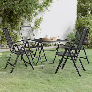 Galleria Design 5 Piece Garden Dining Set Expanded Metal Mesh Anthracite