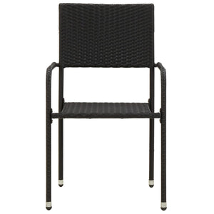 Galleria Design 7 Piece Outdoor Dining Set Poly Rattan Black