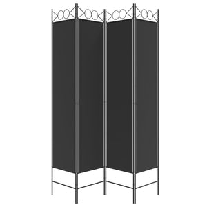 Galleria Design 4-Panel Room Divider Black 160x200 cm Fabric