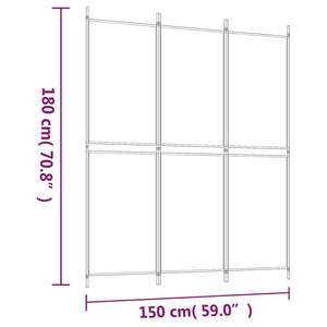 Galleria Design 3-Panel Room Divider White 150x180 cm Fabric