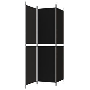 Galleria Design 3-Panel Room Divider Black 150x200 cm Fabric