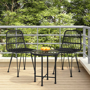 Galleria Design Garden Chairs 2 pcs Black 48x62x84 cm PE Rattan