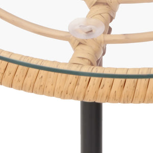 Galleria Design Dining Table Black Ø50 cm Tempered Glass and Steel