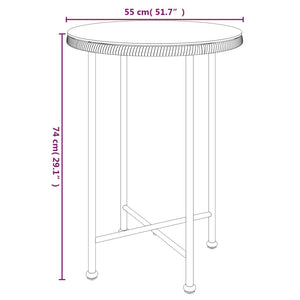 Galleria Design Dining Table Black Ø50 cm Tempered Glass and Steel