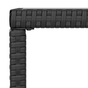 Galleria Design 4 Piece Garden Lounge Set with Cushions Black Poly Rattan