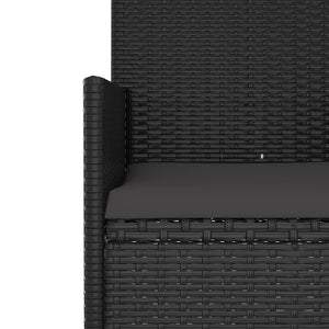 Galleria Design 4 Piece Garden Lounge Set with Cushions Black Poly Rattan