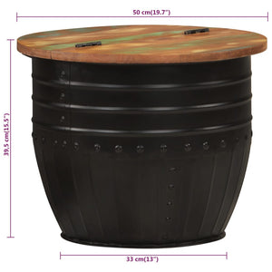 Galleria Design Coffee Table Black 50x39.5 cm Solid Wood Reclaimed