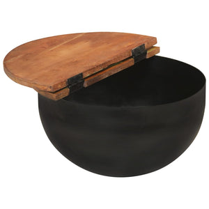 Galleria Design 2 Piece Coffee Table Set Black Solid Wood Reclaimed