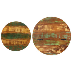 Galleria Design 2 Piece Coffee Table Set Black Solid Wood Reclaimed