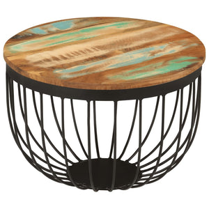 Galleria Design Coffee Table Ø50x35 cm Solid Wood Reclaimed and Steel