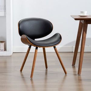 European Bentwood modern luxury leather dining chair back, beetle shape