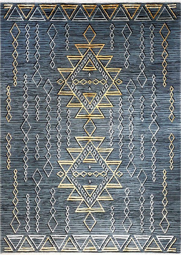 Add Glamour to Your Space with a 100% Natural Wool &amp; Silk Rug in Gold and Anthracite