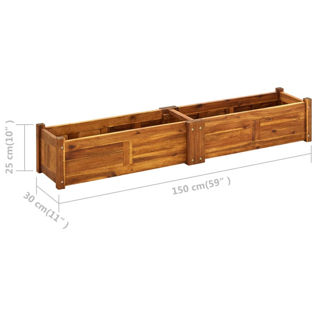 Galleria Design Garden Raised Bed Acacia Wood 150x30x25 cm