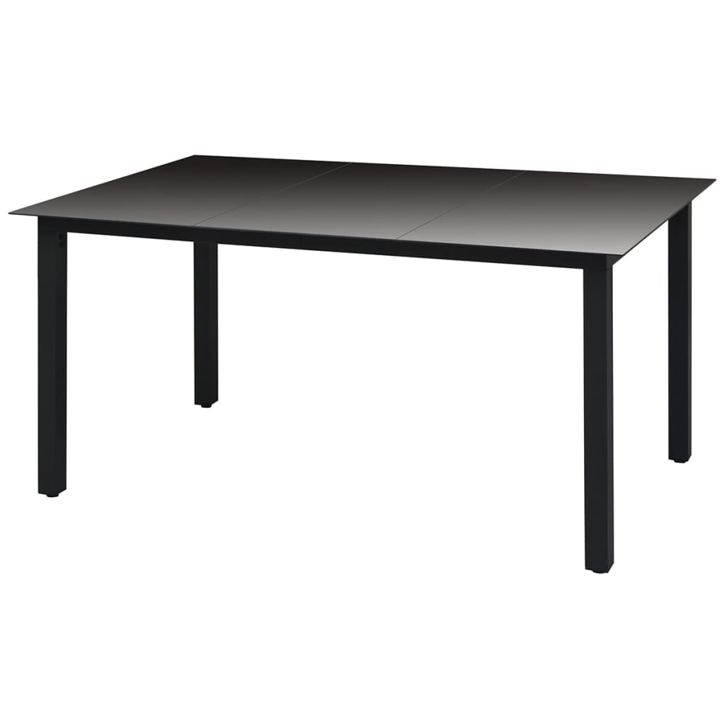 Galleria Design Garden Table Black 150x90x74 cm Aluminium and Glass