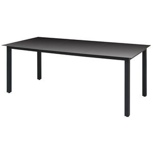 Galleria Design Garden Table Black 190x90x74 cm Aluminium and Glass