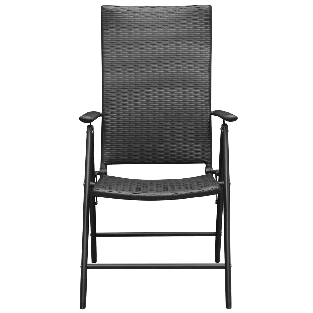 Galleria Design Stackable Garden Chairs 2 pcs Poly Rattan Black