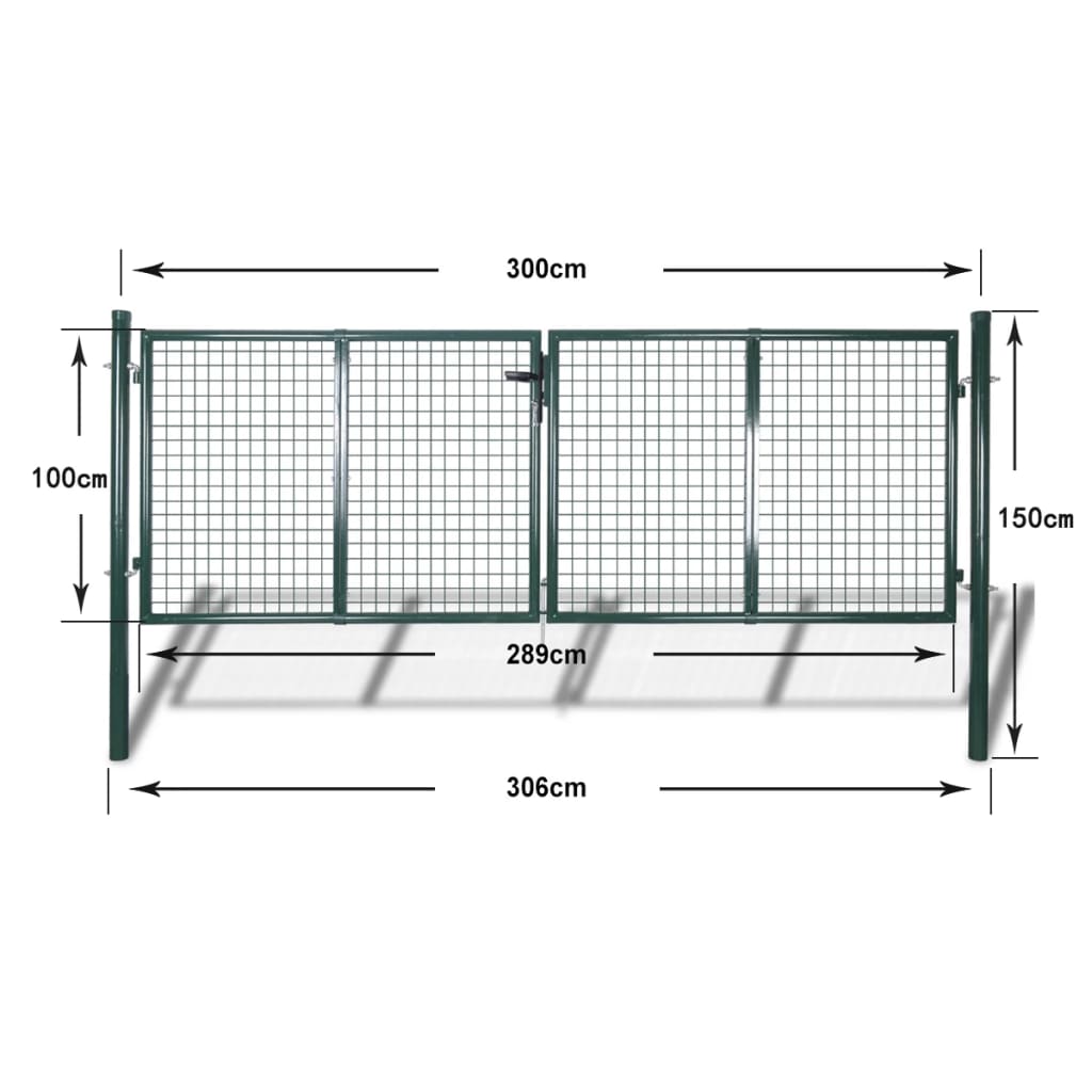 Galleria Design Fence Gate Steel 306x100 cm Green