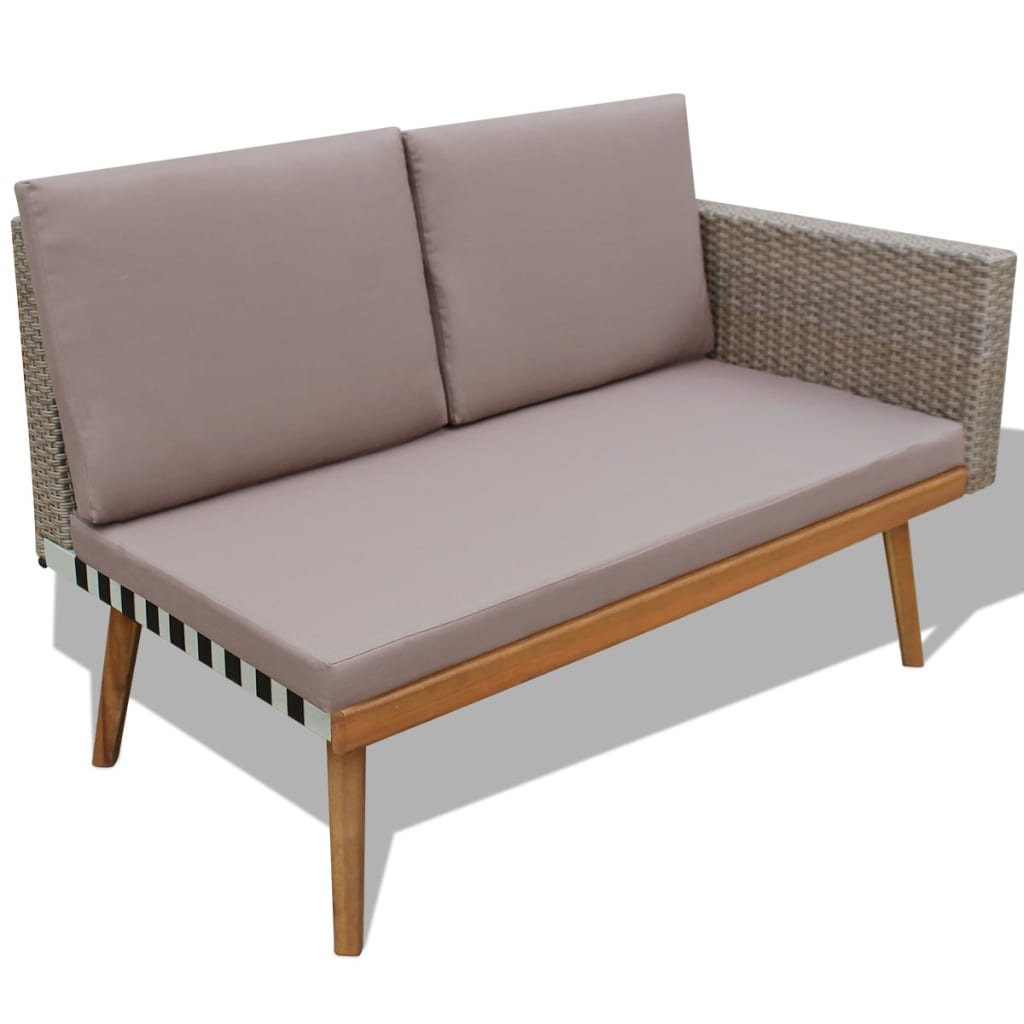 Galleria Design 4 Piece Garden Lounge Set with Cushions Poly Rattan Grey