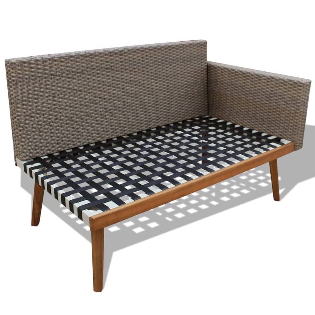 Galleria Design 4 Piece Garden Lounge Set with Cushions Poly Rattan Grey