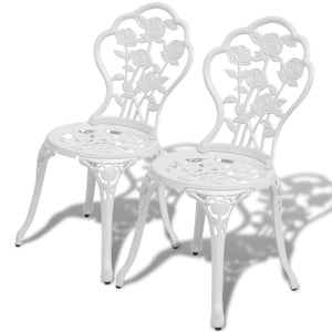 Galleria Design Bistro Chairs 2 pcs Cast Aluminium White