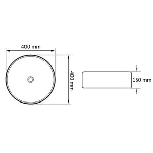 Galleria Design Basin Round Ceramic White 40x15 cm