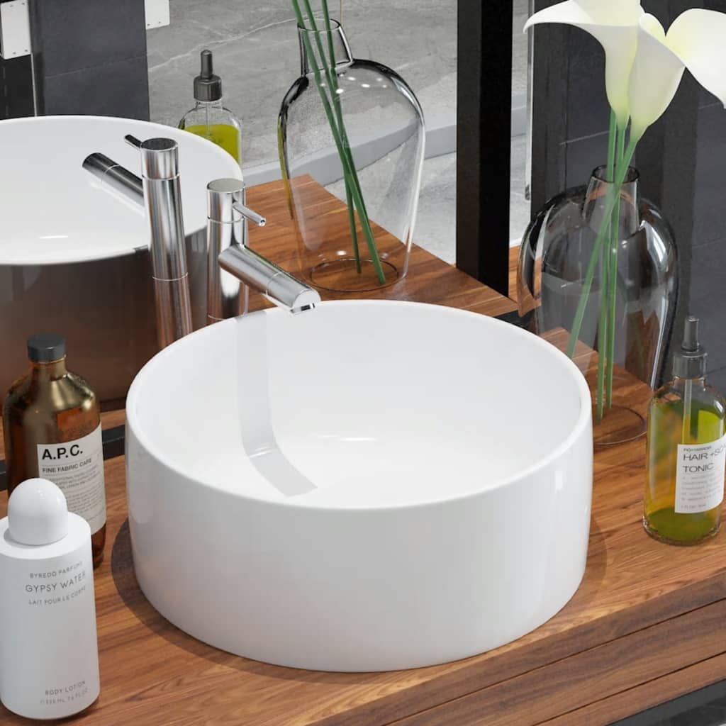 Galleria Design Basin Round Ceramic White 40x15 cm