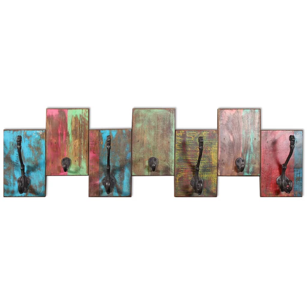 Galleria Design Coat Rack with 7 Hooks Solid Reclaimed Wood
