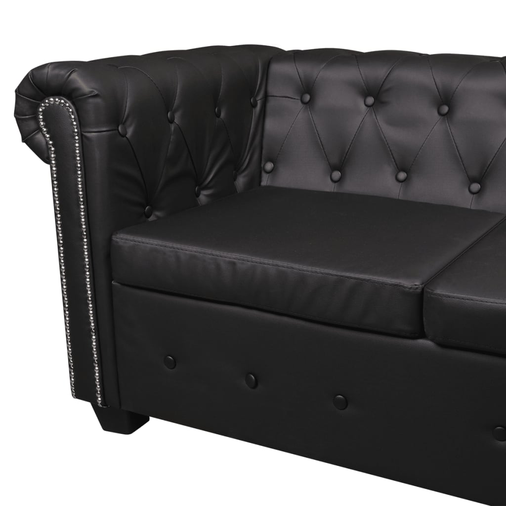 Galleria Design Chesterfield Corner Sofa 5 Seater Artificial Leather B
