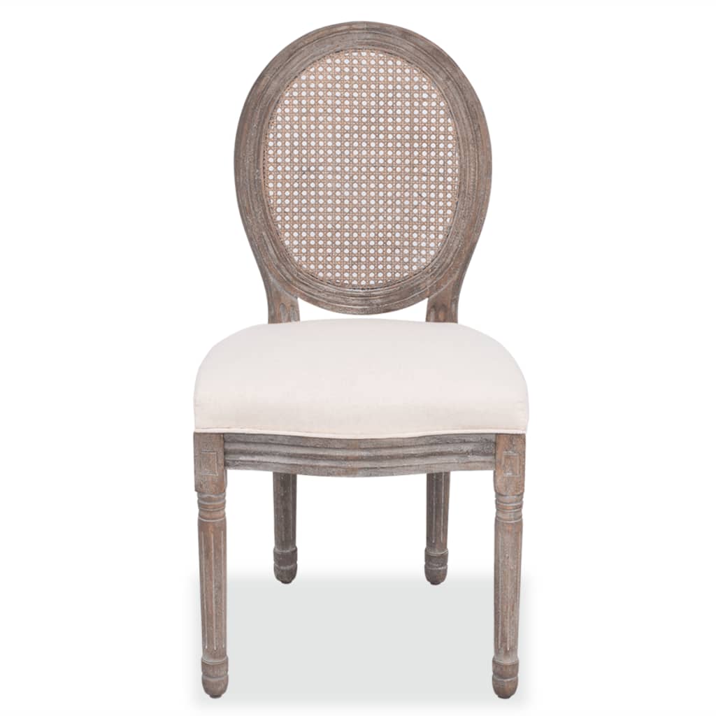 Galleria Design Dining Chairs 2 pcs Linen and Rattan
