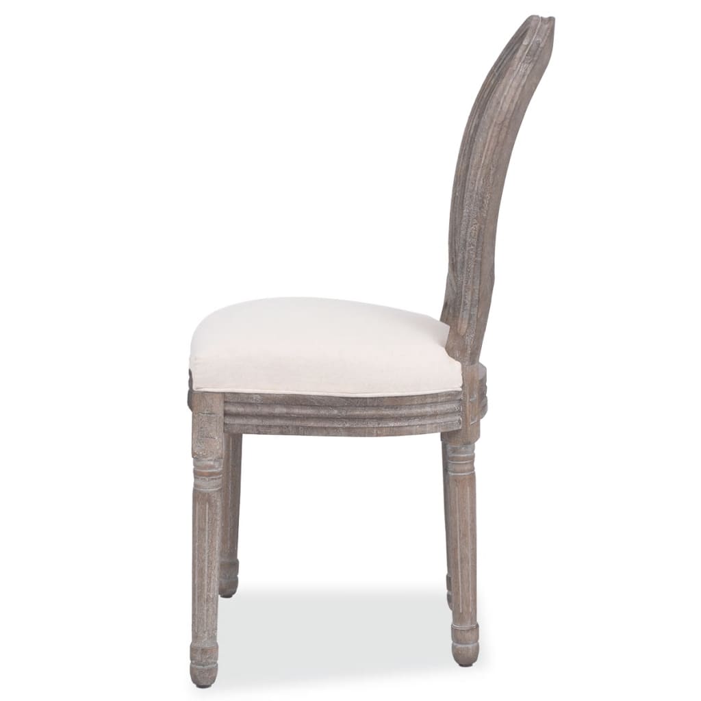 Galleria Design Dining Chairs 2 pcs Linen and Rattan