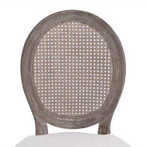 Galleria Design Dining Chairs 4 pcs Linen and Rattan