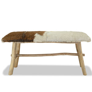 Galleria Design Bench Real Leather Teak
