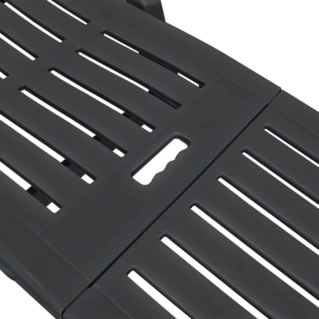 Galleria Design Sun Lounger with Footrest Plastic Anthracite