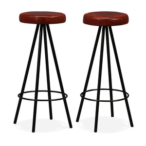 Galleria Design Bar Stools 2 pcs Real Leather
