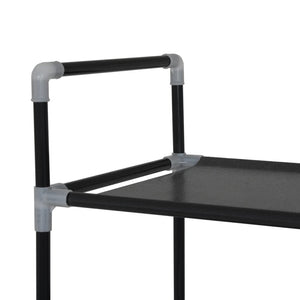 Galleria Design Shoe Rack with 10 Shelves Metal and Non-woven Fabric Black