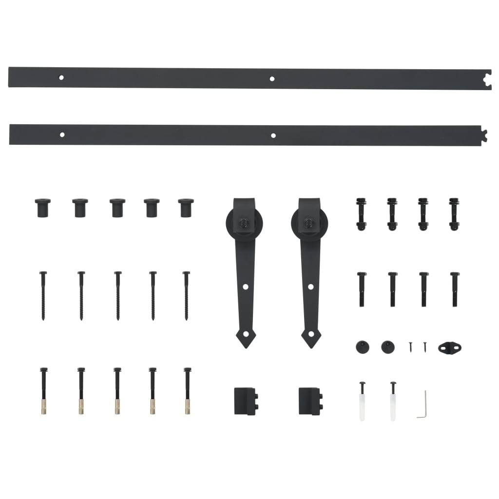 Galleria Design Sliding Door Hardware Kit 183 cm Steel Black