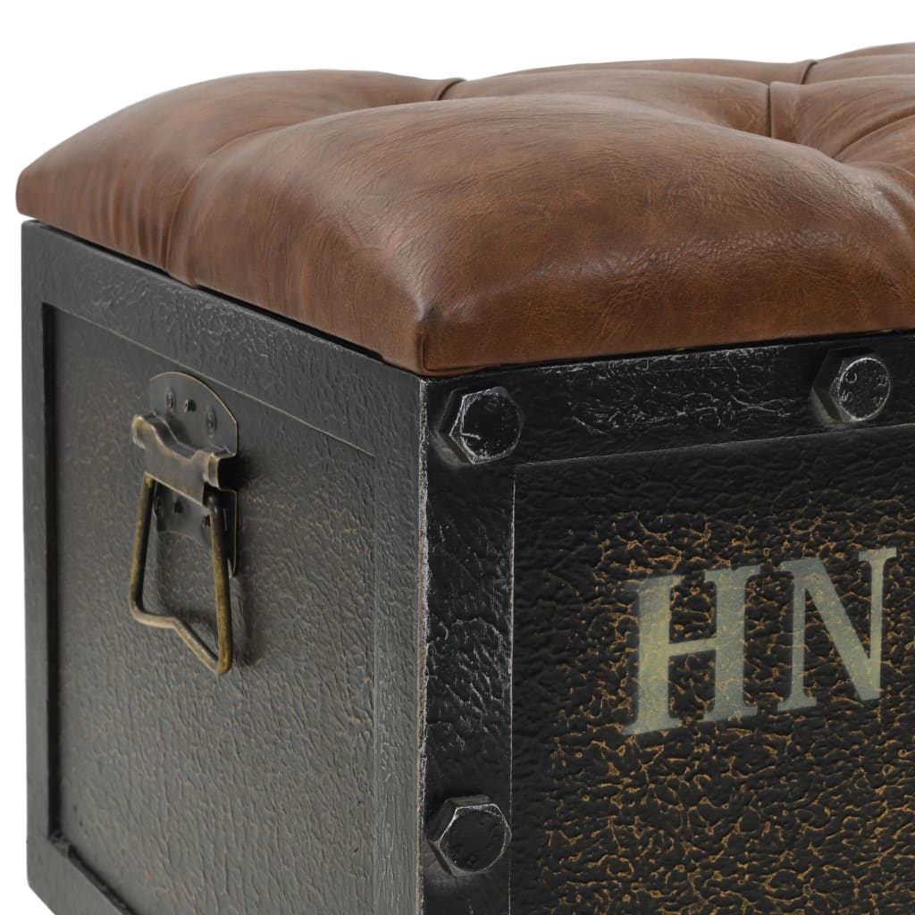 Galleria Design Storage Bench Solid Wood and Artificial Leather 80.5x41x50 cm