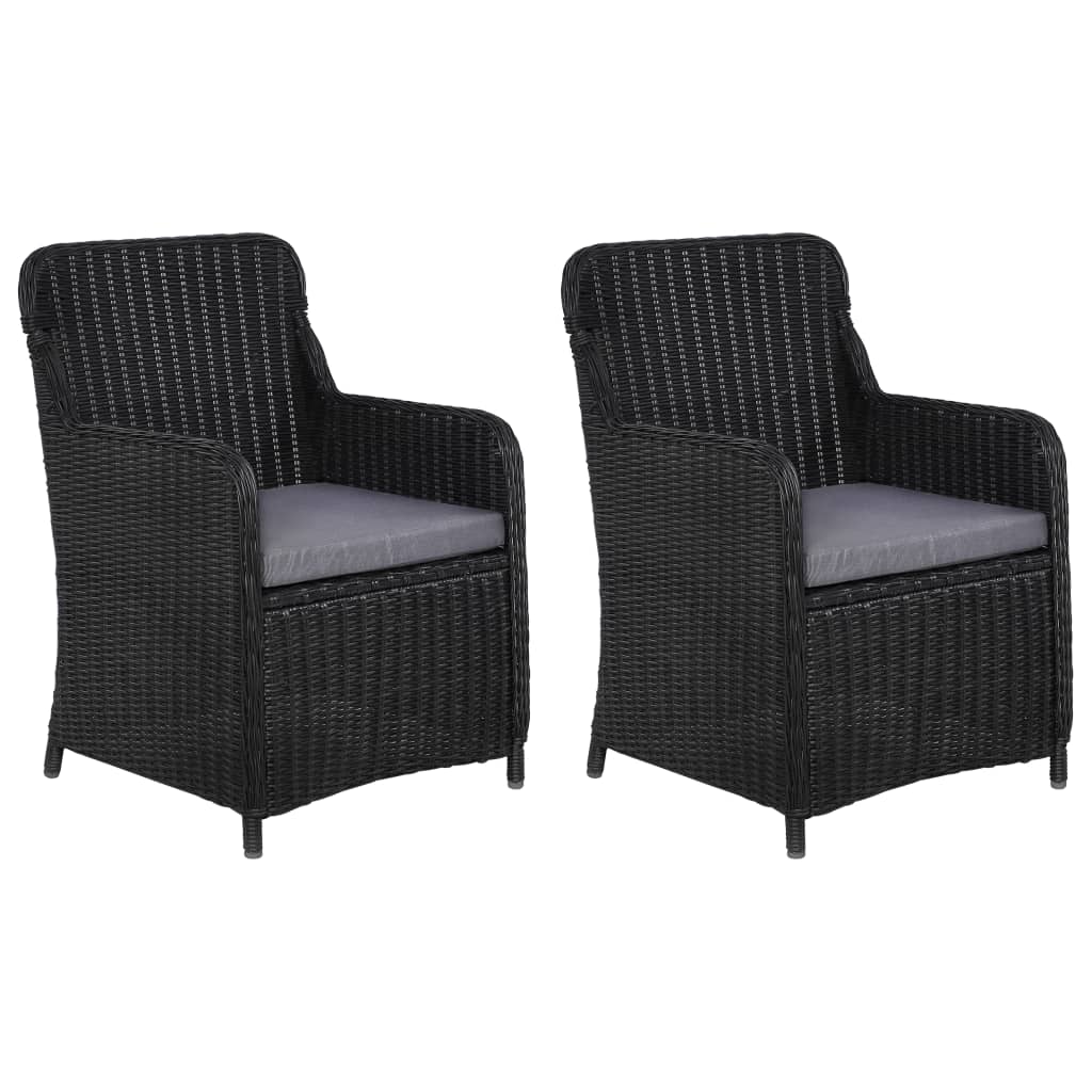 Black wicker hotsell chairs with cushions
