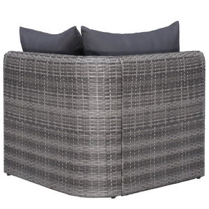 Galleria Design 8 Piece Garden Lounge Set with Cushions Poly Rattan Grey