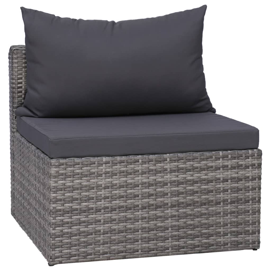Galleria Design 8 Piece Garden Lounge Set with Cushions Poly Rattan Grey