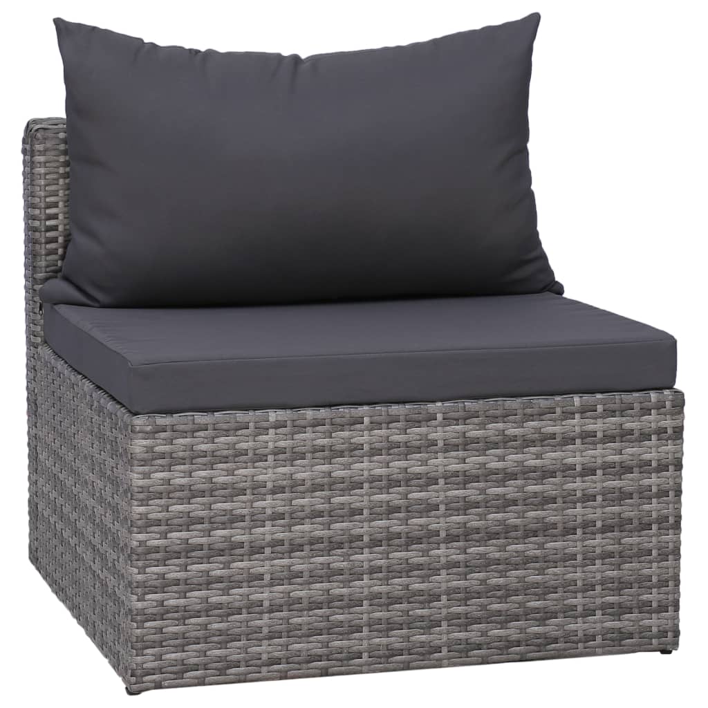 Galleria Design 5 Piece Garden Sofa Set with Cushions &amp; Pillows Poly Rattan Grey