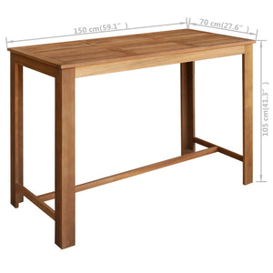 Galleria Design Bar Table Solid Acacia Wood 150x70x105 cm
