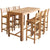 Galleria Design Bar Table and Chair Set 7 Pieces Solid Acacia Wood
